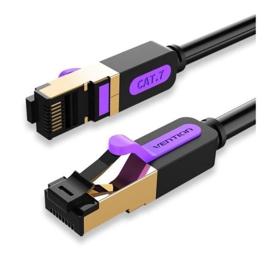 Câble réseau Vention ICDBH Cat7 2m S/FTP connecteurs RJ45 or cuivre pur noir