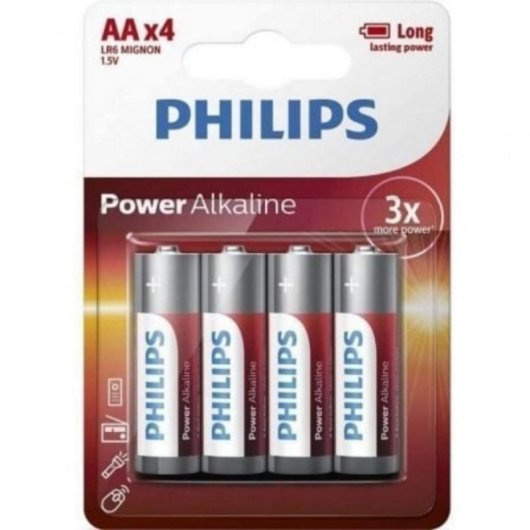 Pila AA Philips LR6P4B/10 Alcalina 1.5V Pack 4 Unidades Potencia Pro Alta Duración