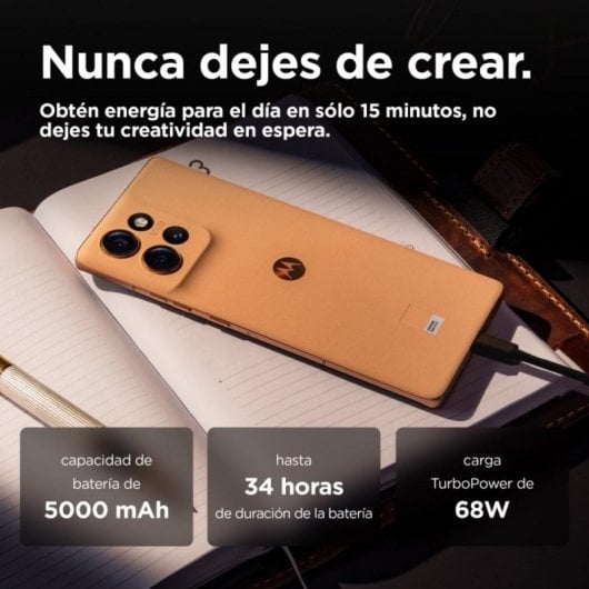 Smartphone Motorola Edge 50 12GB 512GB Peach Fuzz 5G Pantalla pOLED 50MP Android 14