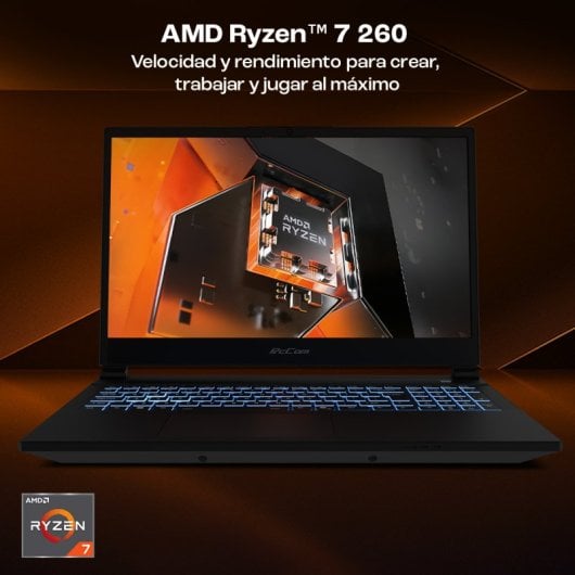 PcCom Revolt 5050 AMD Ryzen 7 260/16GB/1TB SSD/RTX 5050/15.6" + Windows 11