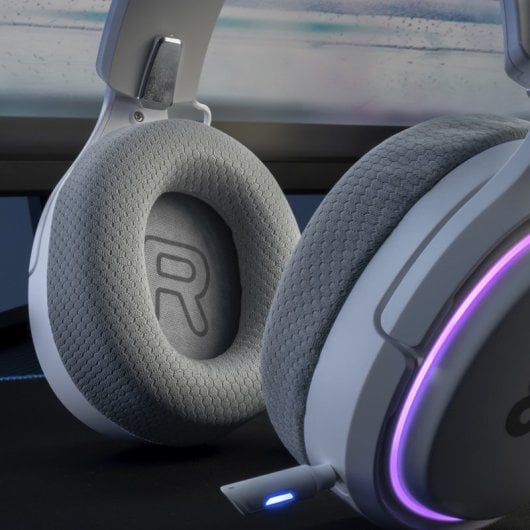 Cuffie da gioco wireless Newskill Aton V2 Ivory RGB Bluetooth 5.0 multipiattaforma bianche