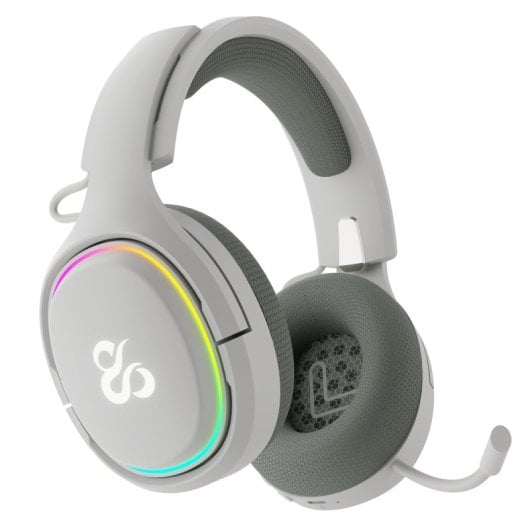 Cuffie da gioco wireless Newskill Aton V2 Ivory RGB Bluetooth 5.0 multipiattaforma bianche