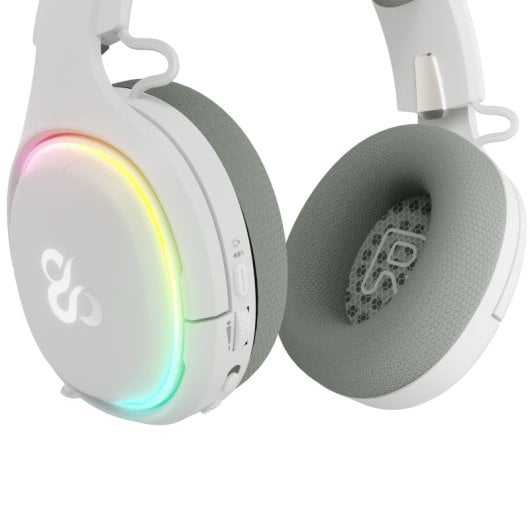 Cuffie da gioco wireless Newskill Aton V2 Ivory RGB Bluetooth 5.0 multipiattaforma bianche