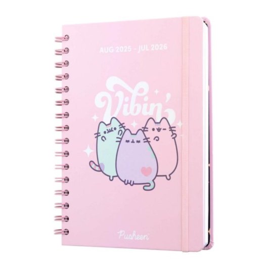 Agenda escolar A5 Tapa dura Multilingüe 12 meses Marcapáginas Pegatinas Bolsillo Interior 178 páginas Papel 100g/m² Wire
