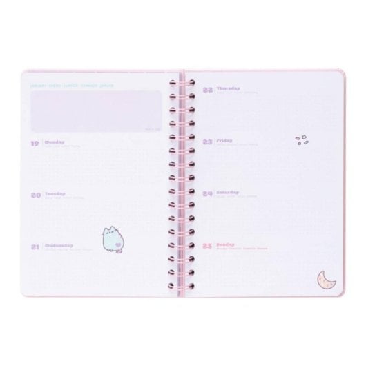 Agenda escolar A5 Tapa dura Multilingüe 12 meses Marcapáginas Pegatinas Bolsillo Interior 178 páginas Papel 100g/m² Wire