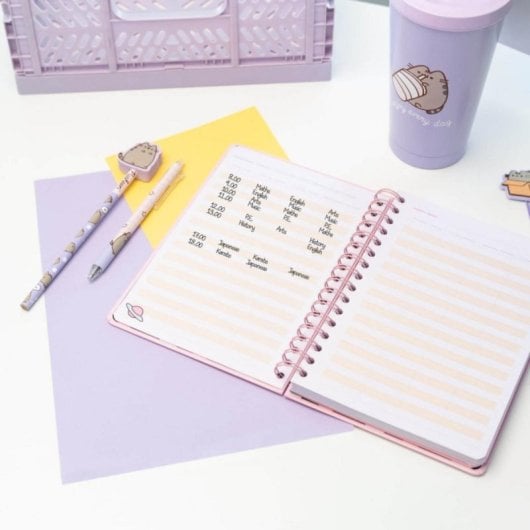 Agenda escolar A5 Tapa dura Multilingüe 12 meses Marcapáginas Pegatinas Bolsillo Interior 178 páginas Papel 100g/m² Wire