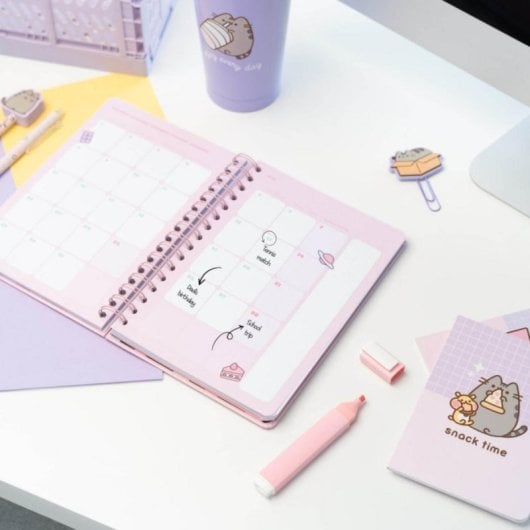 Agenda escolar A5 Tapa dura Multilingüe 12 meses Marcapáginas Pegatinas Bolsillo Interior 178 páginas Papel 100g/m² Wire