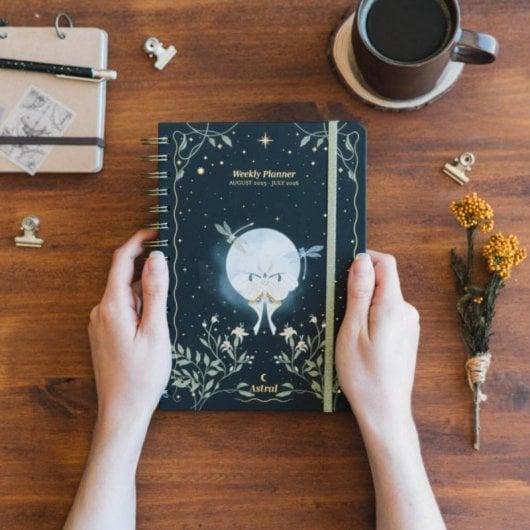 Schulagenda Wire-O A5 Hardcover mit Lesezeichen und personalisierten Stickern Schulagenda Wire-O A5 Hardcover mit Lesezeichen und personalisierten Stickern