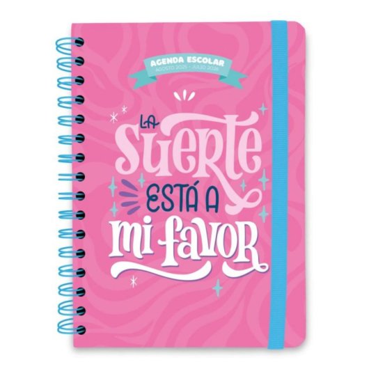 Agenda Escolar 12 Meses Tapa Dura Wire-o 16x22cm Español Pegatinas Personalizadas