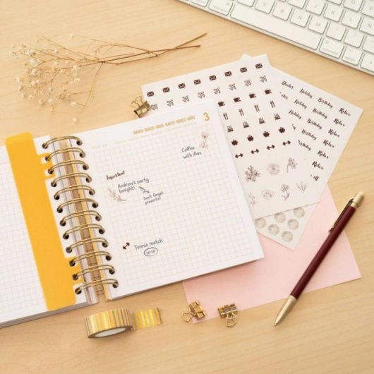 Agenda escolar personalizable 11 meses 14x16cm wire-o 324 páginas papel 100g/m² multilingüe