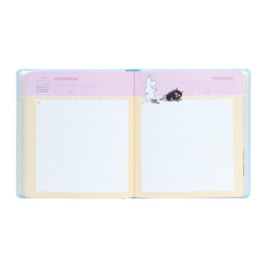 Agenda escolar día página tapa dura 14x16cm 11 meses multilingüe con pegatinas y bolsillo