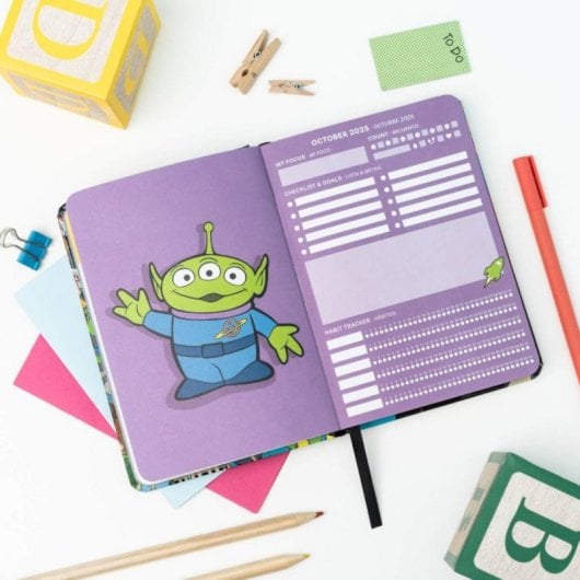 Agenda escolar A6 Tapa dura 17 meses interior personalizado marcapáginas pegatinas inglés