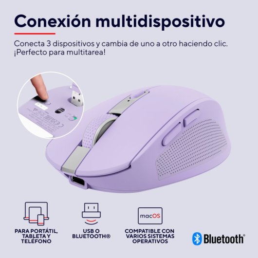 Souris Trust Ozaa sans fil Bluetooth 3200 DPI compacte avec batterie rechargeable