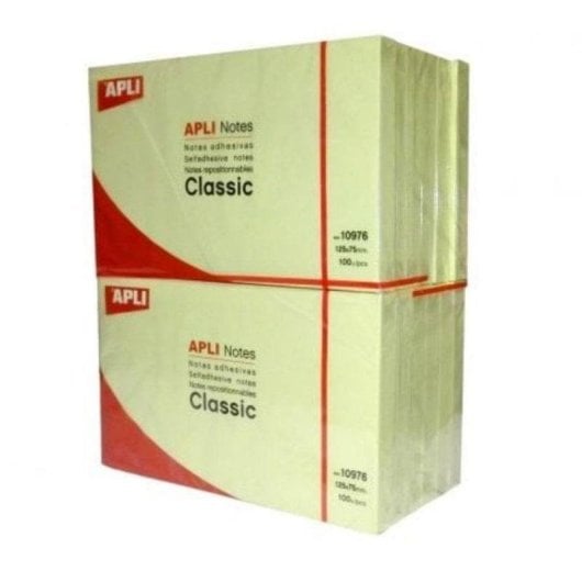 Nota adhesiva Apli Classic 10976 125 x 75 mm Amarillo 100 hojas FSC
