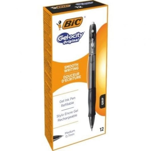 Boîte de Stylos à Encre Gel Bic Gelocity 526275/12 unités/Noir