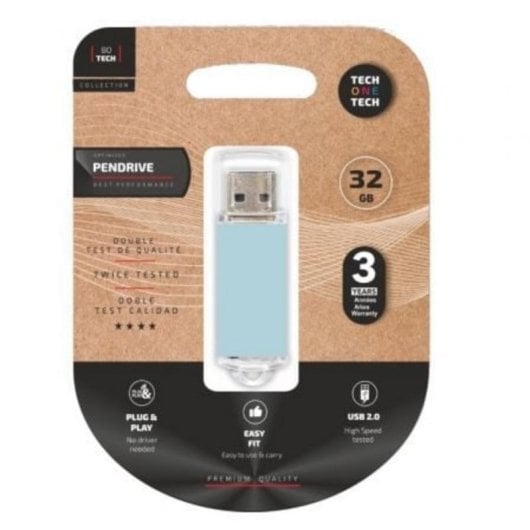 Pendrive Tech One Tech Basic USB 2.0 32GB Blau Himmel Pendrive Tech One Tech Basic USB 2.0 32GB Blau Himmel