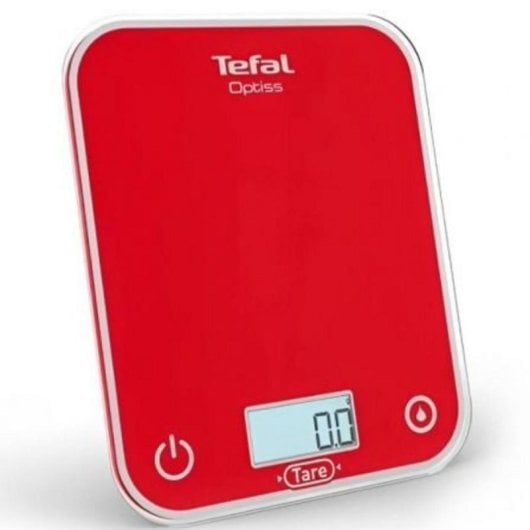 Báscula de Cocina Tefal Optiss Roja 5kg Precisión 0.5g Vidrio Templado LCD Táctil
