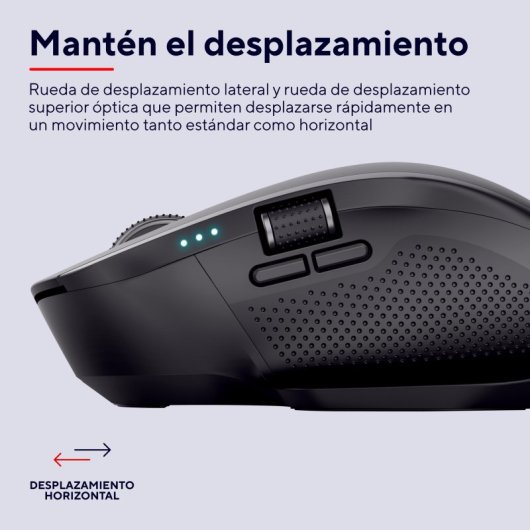 Ratón Trust inalámbrico 3200 DPI multidispositivo, batería recargable, botones silenciosos