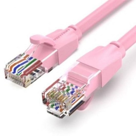 Cable de red Vention IBEPF Cat.6 1m 1000Mbps Rosa RJ45 UTP chapado en oro