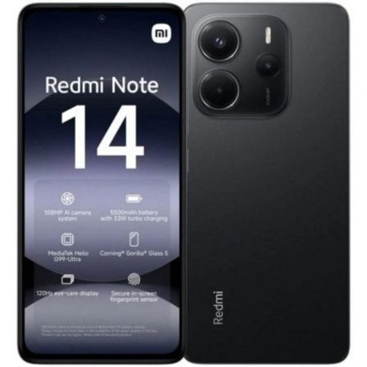 Smartphone Xiaomi Redmi Note 14 6GB 128GB AMOLED 120Hz 108MP Negro