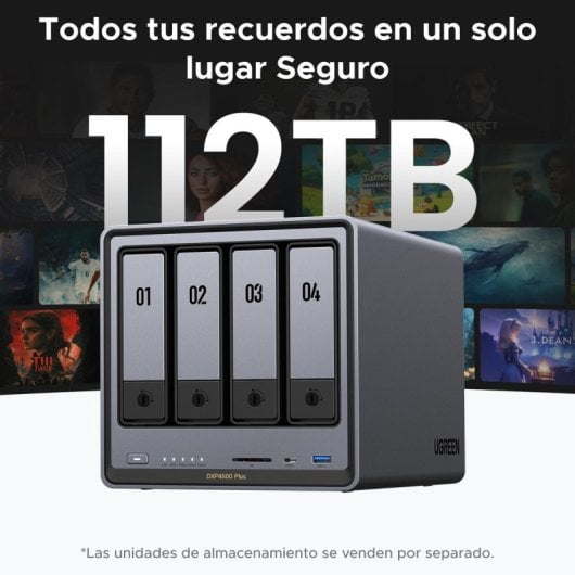 NAS UGREEN NASync DXP4800 Plus 8GB DDR5 Intel Pentium Gold 112TB SATA NVMe Ethernet Escritorio