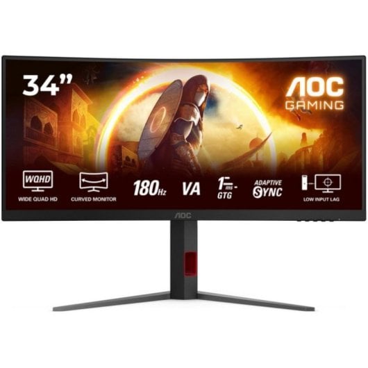 AOC CU34G4 34" Curvo WQHD 3440x1440 180Hz HDR10 Fast VA 1ms Negro
