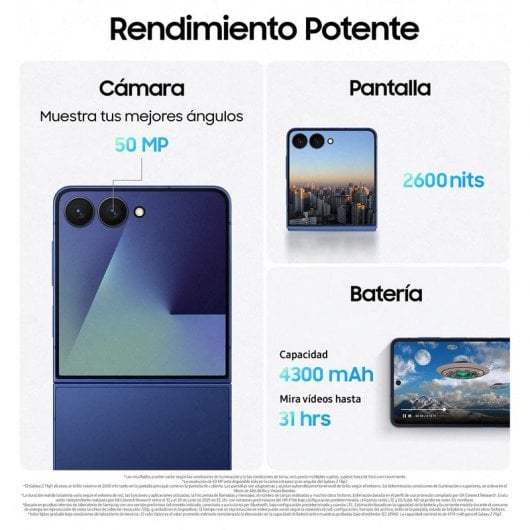 Samsung Galaxy Z Flip7 12GB/512GB Negro Oscuro Móvil Plegable con Galaxy AI