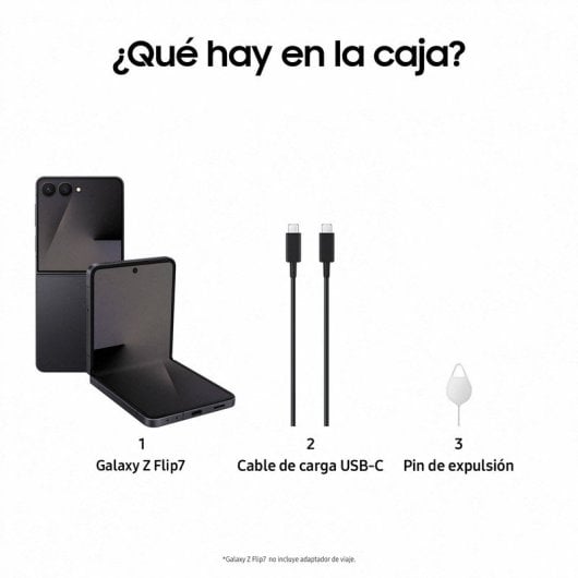 Samsung Galaxy Z Flip7 12GB/512GB Negro Oscuro Móvil Plegable con Galaxy AI