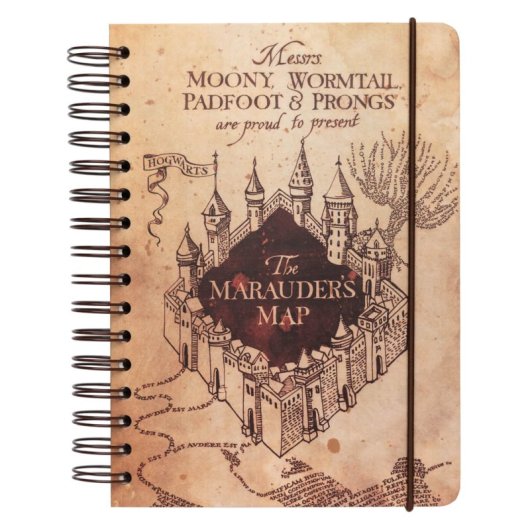 Harry Potter – Die Karte des Rumtreibers – Notizbuch im A5-Format mit liniertem Einband