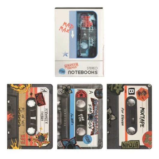 3er-Pack A6-Notizbücher mit Stranger Things Walkman-Cover