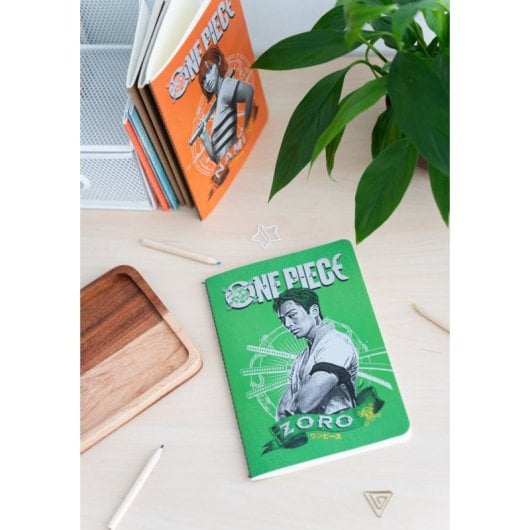 Pack 3 A5-Notizbücher One Piece Netflix – Monkey D. Luffy, Roronoa Zoro und Nami