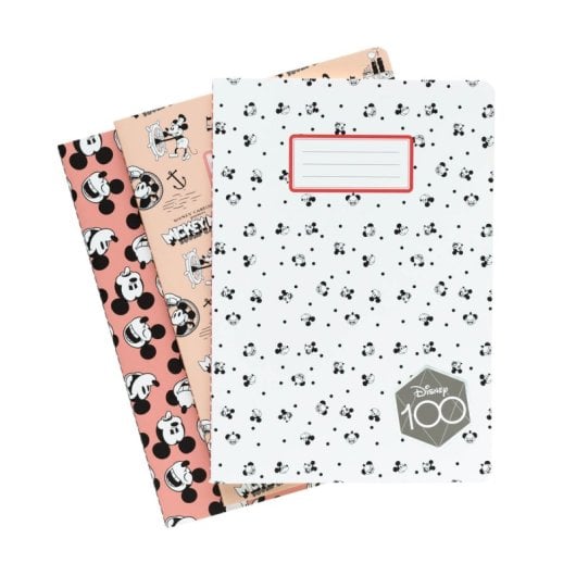 Packung mit A5-Notizbüchern zum 100. Jubiläum von Mickey Disney