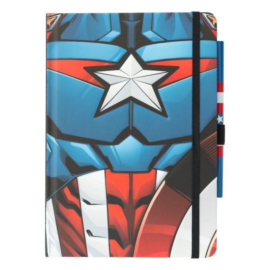 Premium A5-Notizbuch mit Marvel Captain America-Stift – Uniform