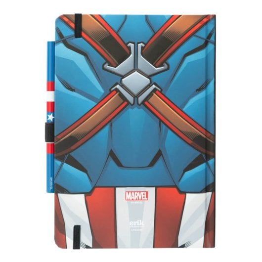 Premium A5-Notizbuch mit Marvel Captain America-Stift – Uniform