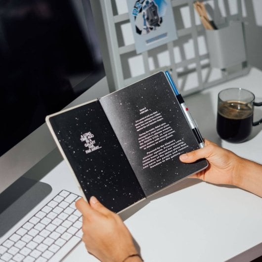 Premium-A5-Notizbuch mit Star Wars Luke Skywalker Lichtschwert-Stift