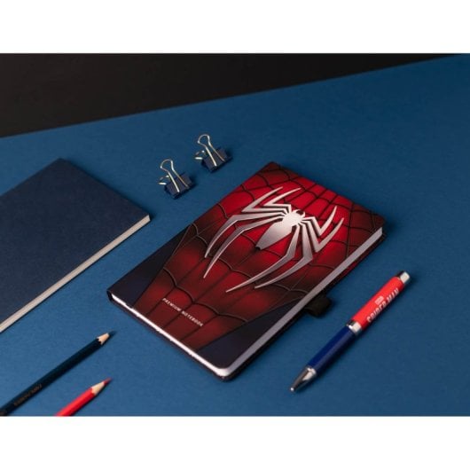 Caderno A5 Marvel do Homem-Aranha com Caneta Projetora