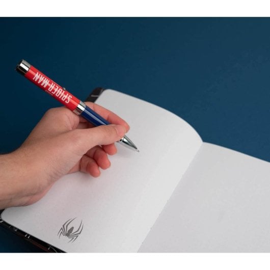 Caderno A5 Marvel do Homem-Aranha com Caneta Projetora