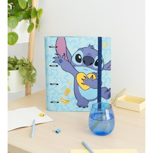 Carpeta Escolar 4 Anillas Stitch Tropical Disney
