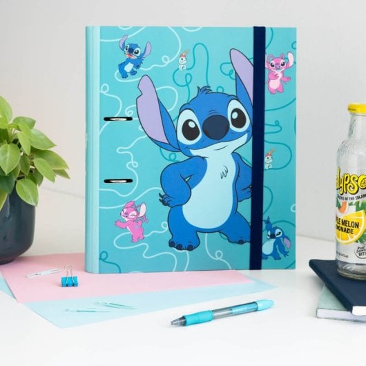 Pasta de 2 argolas Disney Stitch Waves