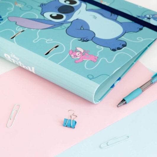 Pasta de 2 argolas Disney Stitch Waves
