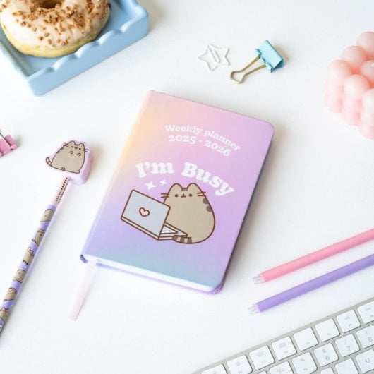 Agenda Escolar 2025/2026 Semana Vista Pocket 17 Meses Pusheen