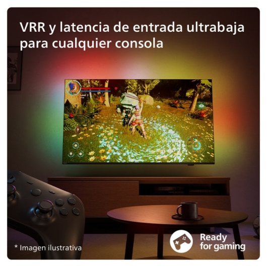 Philips Ambilight TV 55PUS8209 55“ QLED UltraHD 4K Dolby Atmos Titan OS + Philips TAB 4000/00