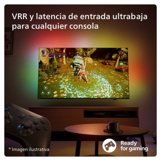 Philips Ambilight TV 50PUS8209 50“ QLED UltraHD 4K Dolby Atmos Titan OS + Barra de Sonido Philips TAB 4000/00