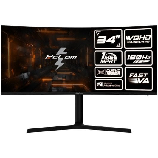 PcCom Elysium Pro Monitor gaming 34" VA WQHD 180Hz Adaptive Sync Reacondicionado