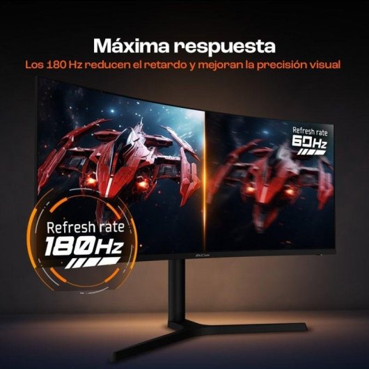 Monitor PcCom Elysium Pro 34" UltraWide Quad HD 180Hz Fast VA Curvo 1ms Adaptive Sync Altura Regulável