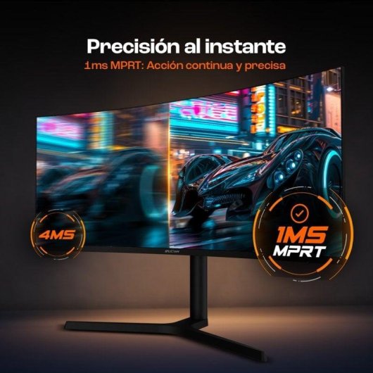 Monitor PcCom Elysium Pro 34" UltraWide Quad HD 180Hz Fast VA Curvo 1ms Adaptive Sync Altura Regulável