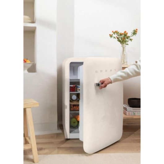 Frigorífico Retro Mini 107L R600a Beige F