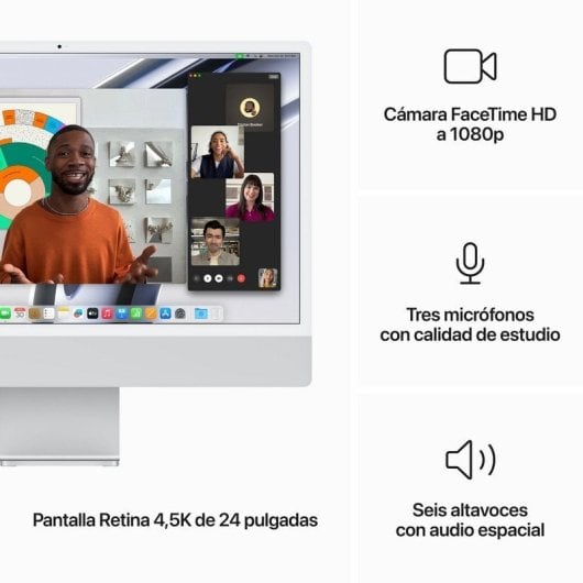 Replay Apple iMac Apple M3/8GB/512GB SSD/10 núcleos GPU/24" 4.5K Retina Prata Recondicionado