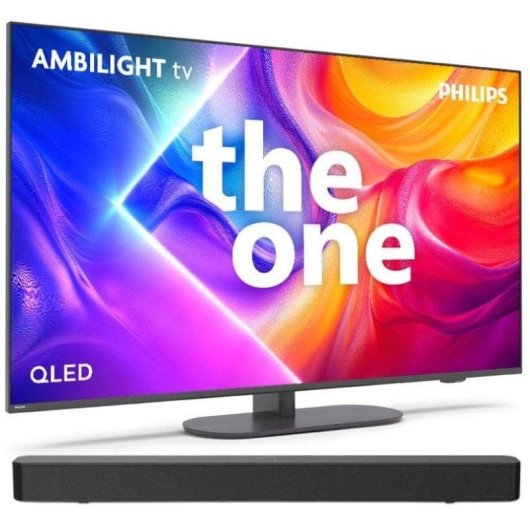 TV Philips QLED 43PUS9010 43" 4K UltraHD 120Hz Smart TV Titan OS HDR10+ Ambilight Dolby Atmos Soundbar