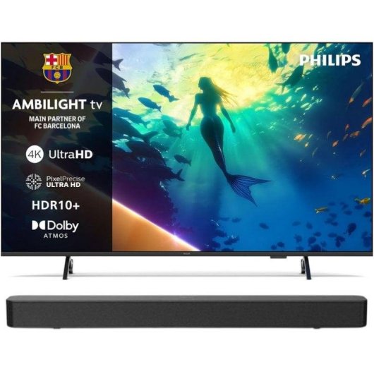 TV Philips LED 55PUS8010 55" 4K UltraHD 60Hz Smart TV Titan OS HDR Dolby Atmos Ambilight